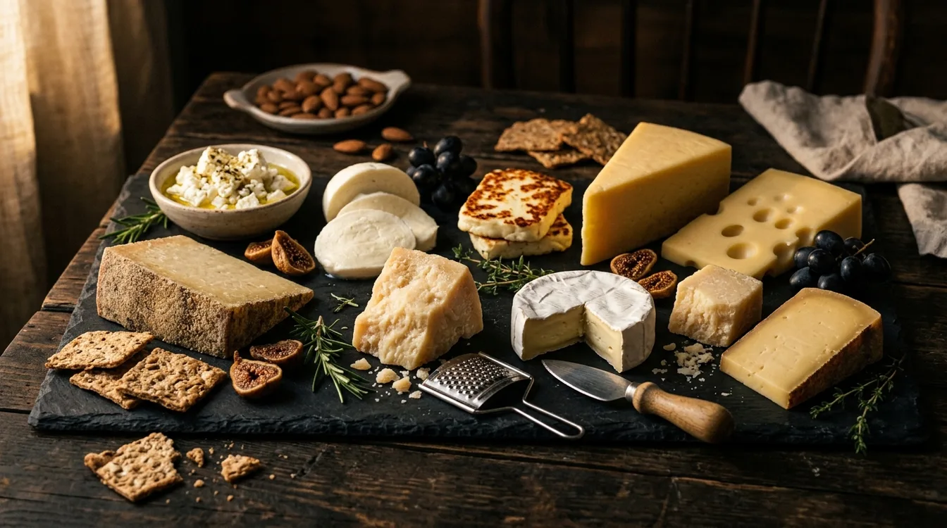 Various types of cheese for cooking