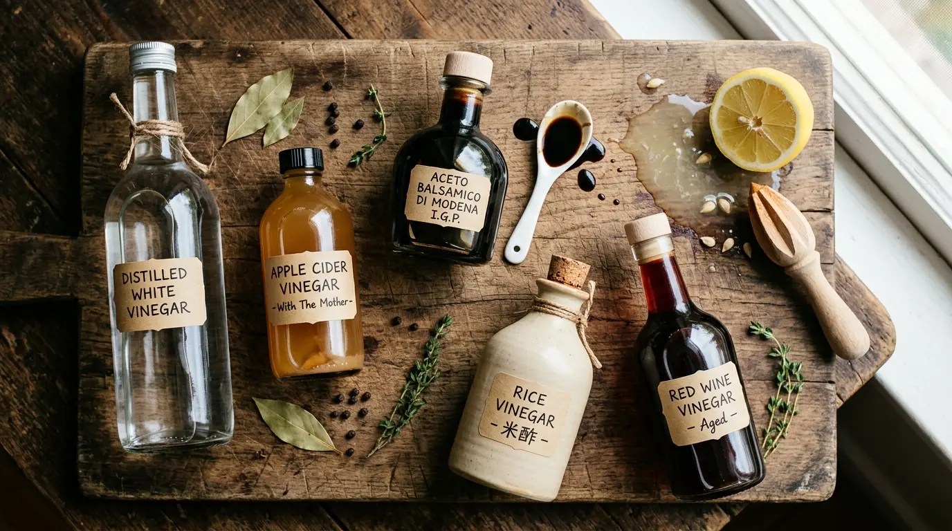 Various vinegars for cooking